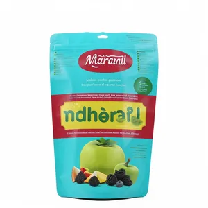 Food Grade Wholesale Custom Logo Plastic Ziplock Stand Up Snack Dried Fruit Package Pouch Bag Food Packaging Bag