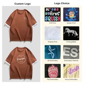 Camiseta de retazos de talla grande, camiseta personalizada con estampado de estilo callejero liso, camiseta universitaria para hombre, camiseta de gran tamaño de peso pesado - Product Image 3