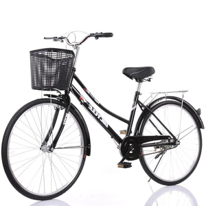 Vélo à pédale adulte léger 24/26 pouces, vitesse unique, style classique, pour homme et <span class=keywords><strong>femme</strong></span>, vélo <span class=keywords><strong>de</strong></span> <span class=keywords><strong>ville</strong></span> pour trajets quotidiens, en acier, transfrontalier - Product Image 1