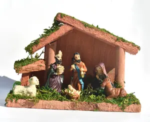 도매 전통적인 빈티지 수지 크리스마스 테이블 조각 출생 장면 세트