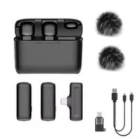 J13 Micrófono Lavalier Inalámbrico Portátil para Grabación de Audio/Video Mini Micrófono Tipo-C para iPhone/iPad y Android