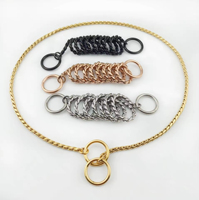 Neue Umweltfreundliche 316 Edelstahl Martingale Schwarze Hundeleine mit Schlangenkette und Nieten-Dekoration für Hunde & Kleintiere