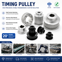 Polea de distribución de aluminio de precisión OEM, polea de transmisión personalizada T10 MXL XL L H S2M 3M 5M 8M S5M S8M 2GT 3GT 5GT