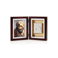 Offre Spéciale : Cadre Photo Moderne en Bois pour Empreintes de Pattes de Chien et de Chat avec Kit d'Argile à Imprimer – Cadeau Idéal