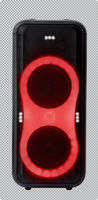 Altavoz Inalámbrico con Ruedas para Fiestas, con Luces RGB en Forma de 8, Doble Woofer, Doble Micrófono, TF, USB, FM, Karaoke para Exteriores