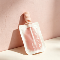 Pochette d'emballage haut de gamme anti-fuite pour rouge à lèvres, pochette à bec verseur stable avec brosse pour emballages cosmétiques liquides