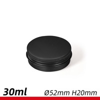 Schwarze 30ml Aluminium-Zylinderdose D52xH20mm Rot Gold Rosa Lackierte Oberfläche Schraubverschluss Tee Kerze Gesichtscreme Kosmetik Aufbewahrung