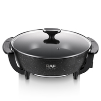 Olla Eléctrica RAF R.5442 de 8.0L y 1350W con Revestimiento Antiadherente, Control con Perilla, Fácil de Limpiar, Alta Capacidad, Calentamiento Rápido y Uniforme, 220V