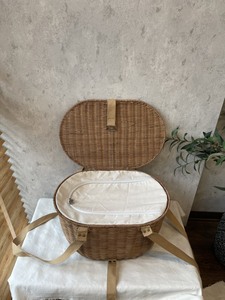 ตะกร้าปิกนิกหวายสานธรรมชาติพร้อมที่จับกันความร้อนและเชือกดีไซน์ใหม่2024เป็นมิตรกับสิ่งแวดล้อม - Product Image 2