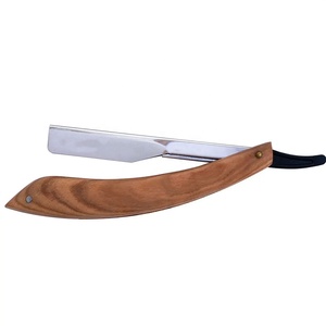 Rasoir de barbier multifonctionnel en acier inoxydable à bord droit, instrument de rasage pliable pour hommes avec design multicolore doré - Product Image 2