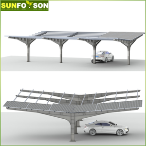 Commerciële <span class=keywords><strong>Carport</strong></span> Montagebeugel Gegalvaniseerd Staal Pv Parkeerplaats Structuur Zware Zonne-<span class=keywords><strong>Carport</strong></span> Frame Autoschuur Luifel - Product Image 2