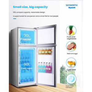 Réfrigérateur congélateur à double porte à économie d'énergie réfrigérateur électrique vertical pour la maison hôtel utilisation Installation portable - Product Image 2