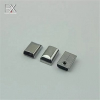 Accessoires métalliques personnalisés de Guangzhou, stoppeur de fermeture éclair, boucle de sangle de sac en alliage de zinc, boucle de sangle de vêtement, clip d'extrémité de sangle pour fermeture éclair de sac