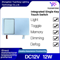 Interrupteur tactile intelligent à une seule touche intégré 12W, adapté aux miroirs de salle de bain, aux miroirs de placard et plus encore