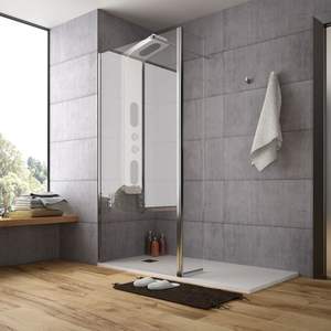 Panel <span class=keywords><strong>de</strong></span> vidrio <span class=keywords><strong>de</strong></span> <span class=keywords><strong>ducha</strong></span> sin marco europeo, Partición <span class=keywords><strong>de</strong></span> <span class=keywords><strong>ducha</strong></span> <span class=keywords><strong>de</strong></span> vidrio individual, sello antideslizante <span class=keywords><strong>de</strong></span> vidrio <span class=keywords><strong>de</strong></span> seguridad templado <span class=keywords><strong>de</strong></span> 48 "X 72" - Product Image 2