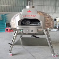 Four à pizza italien mobile extérieur, personnalisé OEM, à prix de gros abordable, alimenté au charbon de bois, au gaz propane et au bois rotatif, pour la cuisson