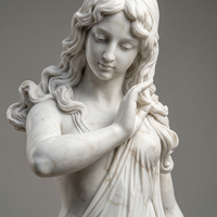 Statue en marbre blanc taille réelle sculptée à la main |   Sculpture de femme déesse grecque, drapé classique, décoration de jardin, villa extérieure, art personnalisé