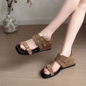 Elegant French Open Toe Roman Short <b>Boots</b> Hidden Wedge Heel Unique Style Ladies Outdoor <b>Summer</b> Sandals - Product Image 5