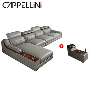 Luxury Recliner Sets Sala Live Couches L Shape Seater Leather Sectional Home Modern Living Room Furniture Sofa