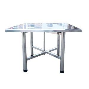 Mesa DE TRABAJO cuadrada de acero inoxidable con patas plegables desmontables Diseño de borde biselado único de alta resistencia para uso en cocina al aire libre - Product Image 2