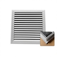 Grille d'aération murale carrée en alliage d'aluminium moderne pour système de climatisation - Diffuseur à lamelles fixes