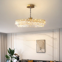 Salon Suspension Chambre Villa Or Led Moderne Grand Lustre En Cristal De Luxe Lumières