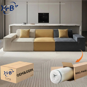 Sofá Modular Moderno en Caja con Compresión al Vacío, Tapizado en Tela, Esponja de Alta Densidad, <span class=keywords><strong>Muebles</strong></span> para Sala de Estar/Apartamento, <span class=keywords><strong>Venta</strong></span> de Fábrica - Product Image 1