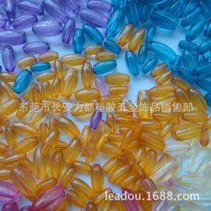 Cuentas de arroz de superficie lisa transparente Lidu, plástico, forma de oliva, acrílico, accesorios para el comercio de cuentas - Product Image 4