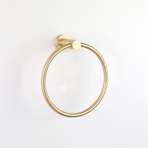 MAXERY <span class=keywords><strong>Nora</strong></span> Messing Handtuch ring Bad zubehör Runder Handtuch ring halter aus gebürstetem Gold messing - Product Image 5