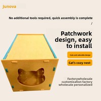 Lit pour chat en feutre avec jouet interactif clochette Peek-a-Boo - Fournitures pour animaux de compagnie en gros