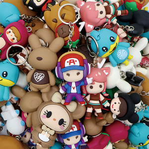 Factory Mixed Batch Cartoon Doll Keychain Thickened PVC Material Detachable Backpack Pendant Premium Small Gift From China