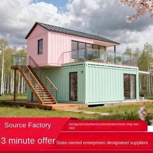 Villa mobile préfabriquée à deux étages en acier léger pour construction temporaire en milieu rural, montage rapide LCL, conteneur habitable mobile - Product Image 1