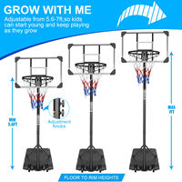 Juncheng Nouveau Panier de Basket sur Pied 28'' avec Panneau en PC pour Enfants et Adultes, Utilisation Intérieure et Extérieure