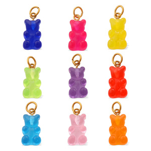 Colgante de oso de resina de colores mixtos para hacer collares, accesorios de joyería DIY - Product Image 5