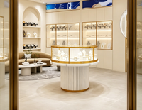 Support d'affichage de bijoux LED de luxe personnalisé, design moderne, durable, haute qualité, pour les magasins de détail et les salles d'exposition de bijoux