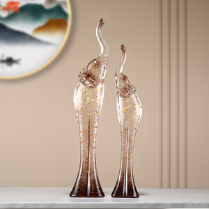 Coppia di elefanti in resina, decorazioni per la casa - Regalo ideale - Product Image 2