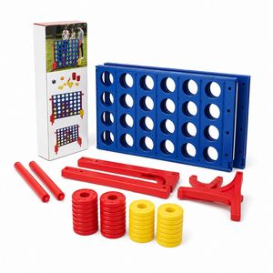Giant <b>4</b> in a Row Outdoor <b>Connect</b> Game Set with <b>Large</b> Plastic Board and Rings for Family Party Backyard Game - Product Image 6