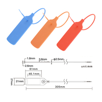 Sceaux en plastique NFC ZL L025 avec étiquettes RFID sécurisées, longueur 300 mm, pour livraison express et entreposage logistique (usage unique)