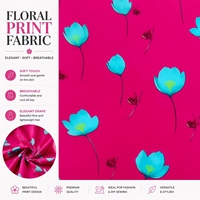 Tissu en coton peigné imprimé floral, léger et doux au toucher, pour robe, chemise, jupe, pyjama, textile de maison, couture DIY