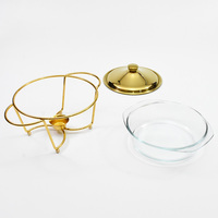 Plat de service rond en verre de luxe pour garder les aliments au chaud – Idéal pour mariages, fêtes, buffets d'hôtel