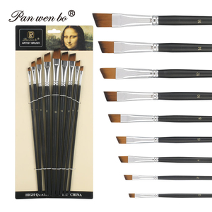 Juego de Pinceles de Artista Panwenbo, 9 Piezas, Pinceles de Pelo de Nailon para Acuarela y Óleo, Venta al por Mayor - Product Image 1
