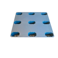 Palette en plastique HDPE robuste 1200x1000, simple face, 9 pieds, pour expédition, entrepôt et stockage, capacité 3000 kg