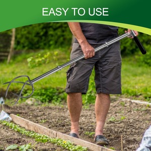 Steel Garden Cultivator Twist Hand Tiller Heavy Duty Metal Soil Loosening Weeding <b>Tool</b> Manual <b>Lawn</b> <b>Aerator</b> <b>for</b> Garden Bed - Product Image 4