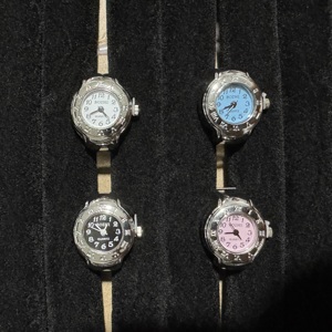 Wholesale Cute Actual Digital Ring Watch Minimalist Watch Ring Steel 2 Layers Number Retro Mini Finger Watch Rings