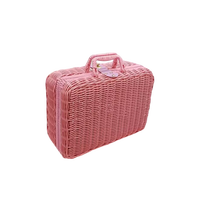 Panier de rangement en rotin PP fait main, boîtes en rotin rétro, valise, emballage cadeau pour les fêtes, boîte cadeau pour Noël, mariage, Ramadan