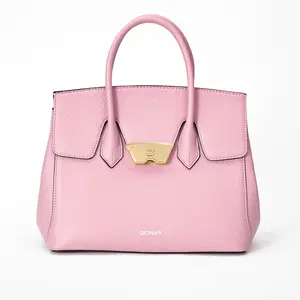 时尚粉色定制设计师PU皮革手包高品质女性奢华皮革手提包办公室女士钱包和工作手提包