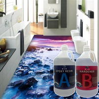 Résine époxy liquide transparente DLD 2:1, adhésif bicomposant, résistant aux rayures, revêtement de sol 3D, utilisation en construction, peinture métallique