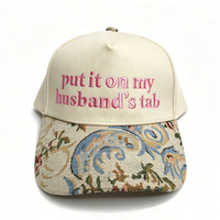 Casquette de baseball ajustable en coton pour femme avec motif floral et bordure Paisley, design AMEN, thème religieux, OEM/ODM