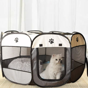 Kat En Hond Krasbestendige Achthoekige Afrastering Verloskamer Tent Opvouwbare Oxford Doek Tent Amazon Best Verkochte Pet Tent - Product Image 1