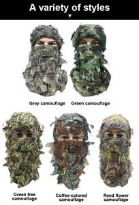 Equipo de ocultación <span class=keywords><strong>Total</strong></span> impermeable de alta calidad, máscara de cabeza de diseño de hoja para todas las estaciones para pavo y pato, juego de tiro de caza, llamada - Product Image 6